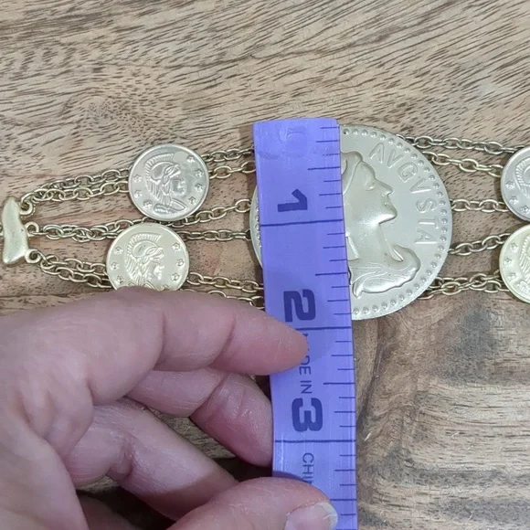 Greek Coins Multilayer Chains Bracelet - Picture 13 of 13